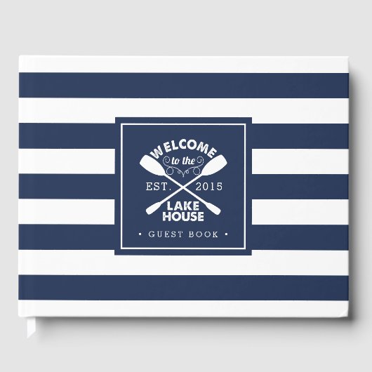 Personeelsvriendelijke marine & White Stripe Lake  Gastenboek (Voorkant)