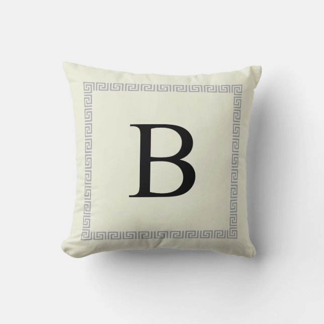 Personeelsvriendelijke Monogram Pillow | Initiaal  Kussen (Voorkant)