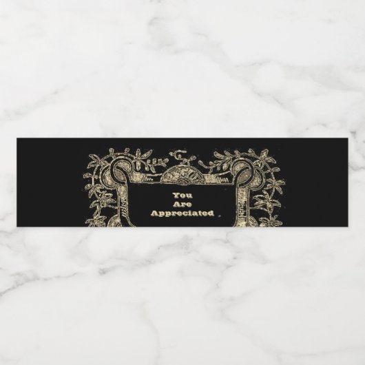 Personeelswaardering Middeleeuwse Schild Bedrijf Waterfles Etiket (Enkel label)