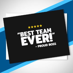 Personeelswaardering - roud boss Best Team Briefkaart