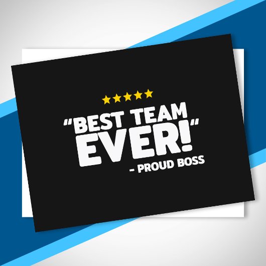 Personeelswaardering - roud boss Best Team Briefkaart