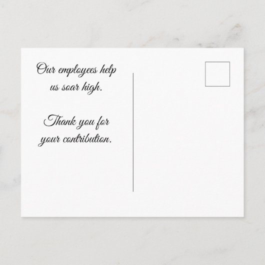 Personeelswaardering Warmeluchtballon Bedankt Briefkaart (Achterkant)