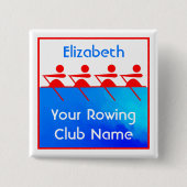 Personeelswerende club vierkante button 5,1 cm (Voorkant)