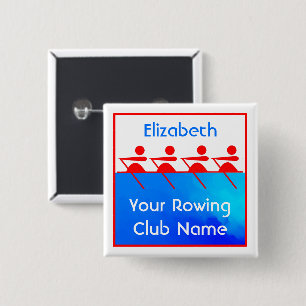 Personeelswerende club vierkante button 5,1 cm
