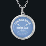 Personeelswerende Logo voor het team met de naam v Zilver Vergulden Ketting<br><div class="desc">Het gepersonaliseerde ketting van de Roei van de Bemanner met gekruiste oormerken en uw douanetekst. Voeg uw clubnaam, jaar, aangepaste tekst toe (de naam van de coach, de naam van de rower, het evenement, enz.) Het maakt een doordacht einde van het seizoen, de cadeau van de coach of teambegrafeniser. Bekijk...</div>