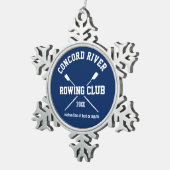 Personeelswerende Logo voor het team - Naam jaar Tin Sneeuwvlok Ornament (Rechts)