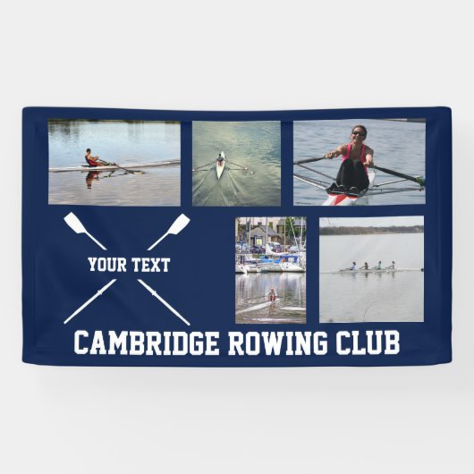 Personeelswerende roeioars club Foto Collage Spandoek (Horizontaal)