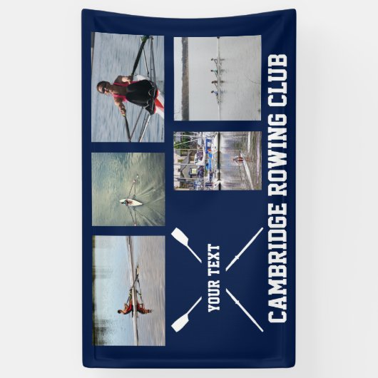 Personeelswerende roeioars club Foto Collage Spandoek (Verticaal)