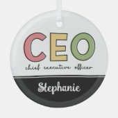 Personeelszaken directiecommissaris Boss Gift Glas Ornament (Voorkant)