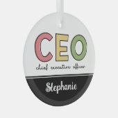 Personeelszaken directiecommissaris Boss Gift Glas Ornament (Voorkant Rechts)