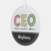 Personeelszaken directiecommissaris Boss Gift Glas Ornament (Voorkant links)