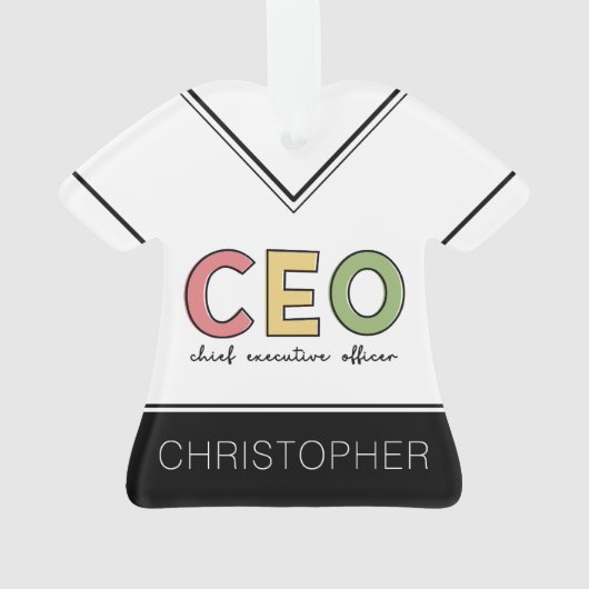 Personeelszaken directiecommissaris Boss Gift Ornament (achterkant)