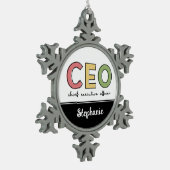 Personeelszaken directiecommissaris Boss Gift Tin Sneeuwvlok Ornament (Links)