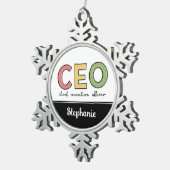 Personeelszaken directiecommissaris Boss Gift Tin Sneeuwvlok Ornament (Rechts)