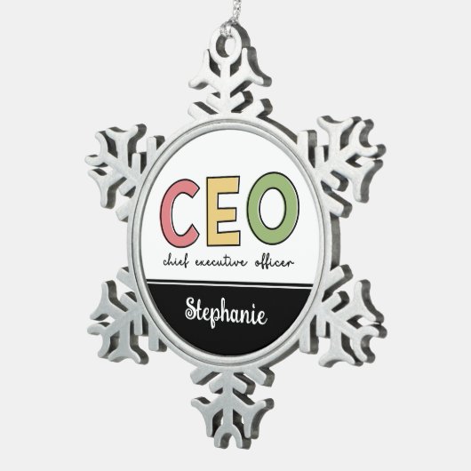 Personeelszaken directiecommissaris Boss Gift Tin Sneeuwvlok Ornament (Rechts)