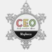 Personeelszaken directiecommissaris Boss Gift Tin Sneeuwvlok Ornament (Voorkant)