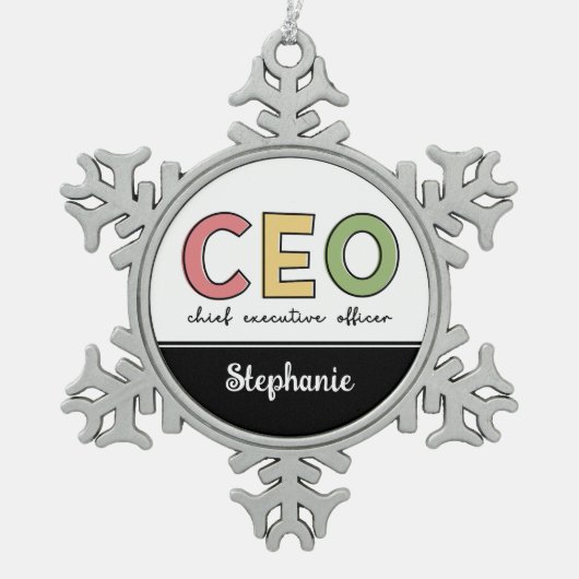 Personeelszaken directiecommissaris Boss Gift Tin Sneeuwvlok Ornament (Voorkant)