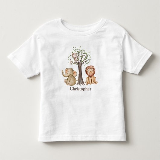 Personeelszaken Safari Dieren Leon Monkey Kinder Shirts (Voorkant)