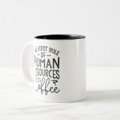 Personeelszaken zijn koffie tweekleurige koffiemok (Voorkant links)