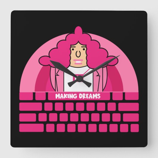 Personele middelen Kantoor Vierkante Klok (Voorkant)