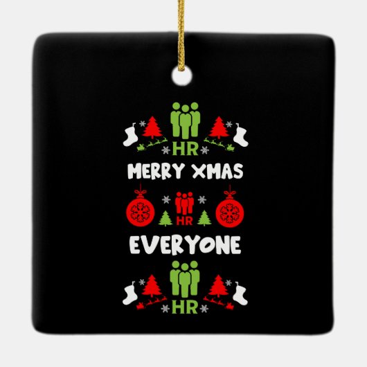 Personele middelen Lelijke kerstcadeaus Keramisch Ornament (Achterkant)