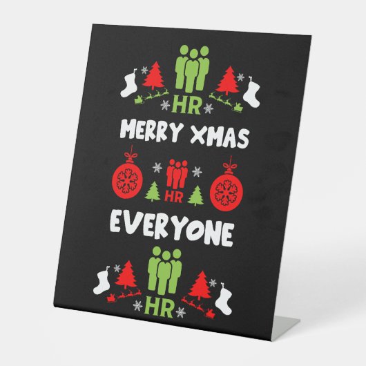 Personele middelen Lelijke kerstcadeaus Reclamebord Met Voetstuk (Voorkant)