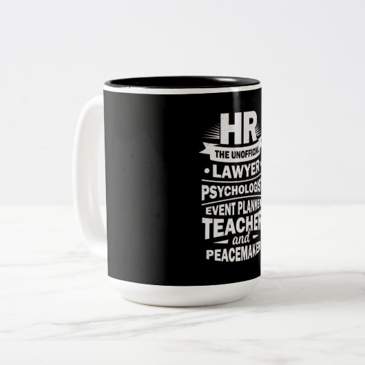 Personele middelen tweekleurige koffiemok (Voorkant links)