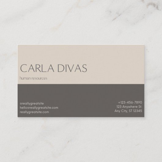 Personele middelen Visitekaartjes (Achterkant)