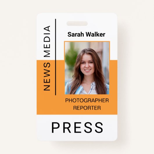 Personen met ID-massa media werknemer foto geel Badge (Voorkant)
