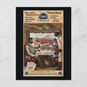 personenauto's en treinen voor de binnenvaart briefkaart