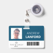 Personennaamplaatje | Aangepaste Logo en kleur Badge (Front with Retractable)