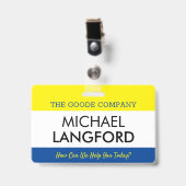 Personennaamplaatje | Aangepaste tekst en kleuren  Badge (Front with Clip)