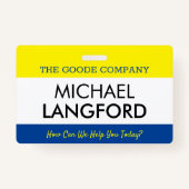 Personennaamplaatje | Aangepaste tekst en kleuren  Badge (Voorkant)