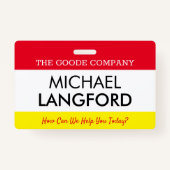 Personennaamplaatje | Aangepaste tekst en kleuren  Badge (Voorkant)