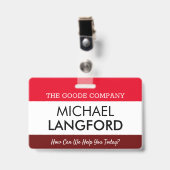 Personennaamplaatje | Aangepaste tekst en kleuren Badge (Front with Clip)