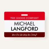 Personennaamplaatje | Aangepaste tekst en kleuren  Badge (Voorkant)