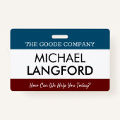 Personennaamplaatje | Aangepaste tekst en kleuren  Badge (Voorkant)