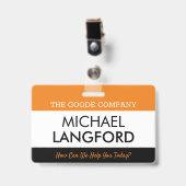 Personennaamplaatje | Aangepaste tekst en kleuren Badge (Front with Clip)