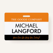 Personennaamplaatje | Aangepaste tekst en kleuren Badge (Voorkant)