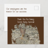 Personenwaardering Funny Tan Bunny Pun Business Briefkaart (Voorkant / Achterkant)