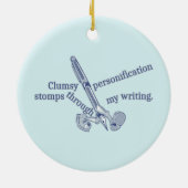 Personificatie Grappig Creatief schrijven Keramisch Ornament (Achterkant)