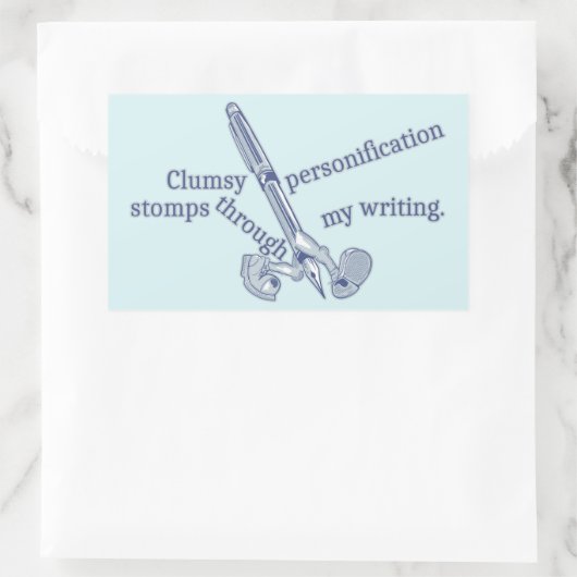 Personificatie Grappig Creatief schrijven Rechthoekige Sticker (Tas)