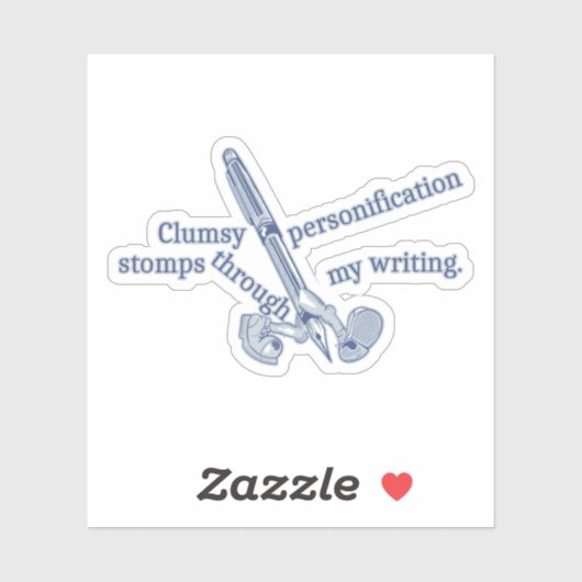 Personificatie Grappig Creatief schrijven Sticker (Vel)