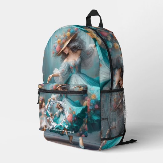 PERSONILIZE TEXT AND PICTURE  BEDRUKTE RUGZAK (Achterkant Hoek Rechts)