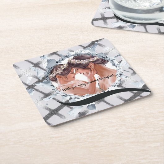 PERSONILIZE TEXT AND PICTURE KARTONNEN ONDERZETTERS (Schuin)