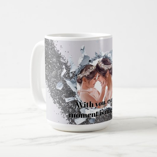 PERSONILIZE TEXT AND PICTURE  KOFFIEMOK (Voorkant links)