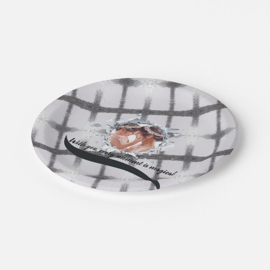 PERSONILIZE TEXT AND PICTURE PAPIEREN BORDJE (Gekanteld)