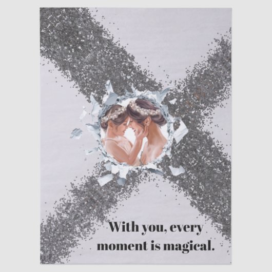 PERSONILIZE TEXT AND PICTURE  TISSUEPAPIER (Voorkant)