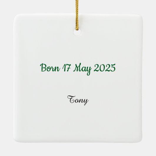 Personized Baby 1st Christmas Ornament (Achterkant)