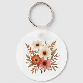 Personized Floral Keychain